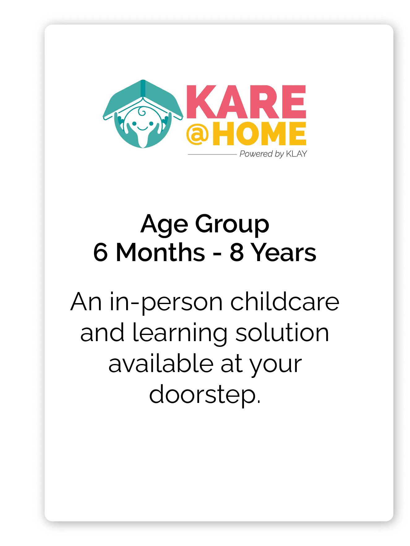 preschool daycare kare@home card