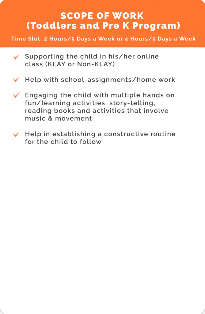 preschool daycare scope of work